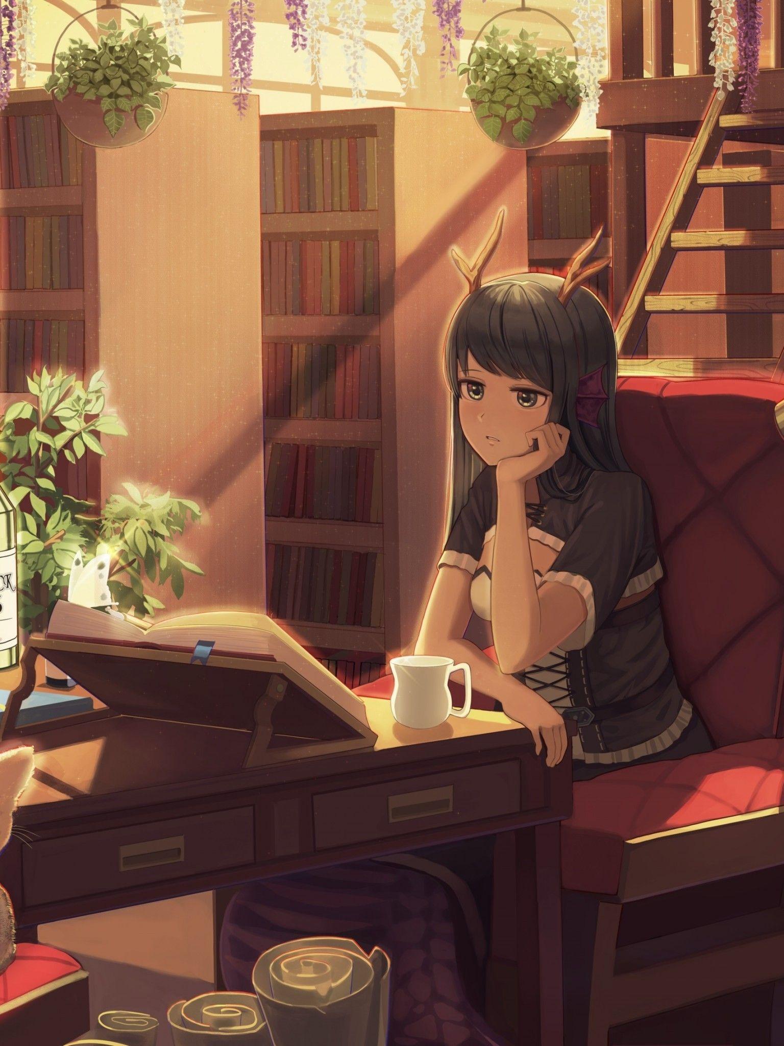 Anime Room and Background Anime Girl Studying HD wallpaper  Peakpx