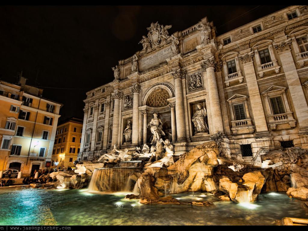 1024x768 Trevi Fountain Wallpaper