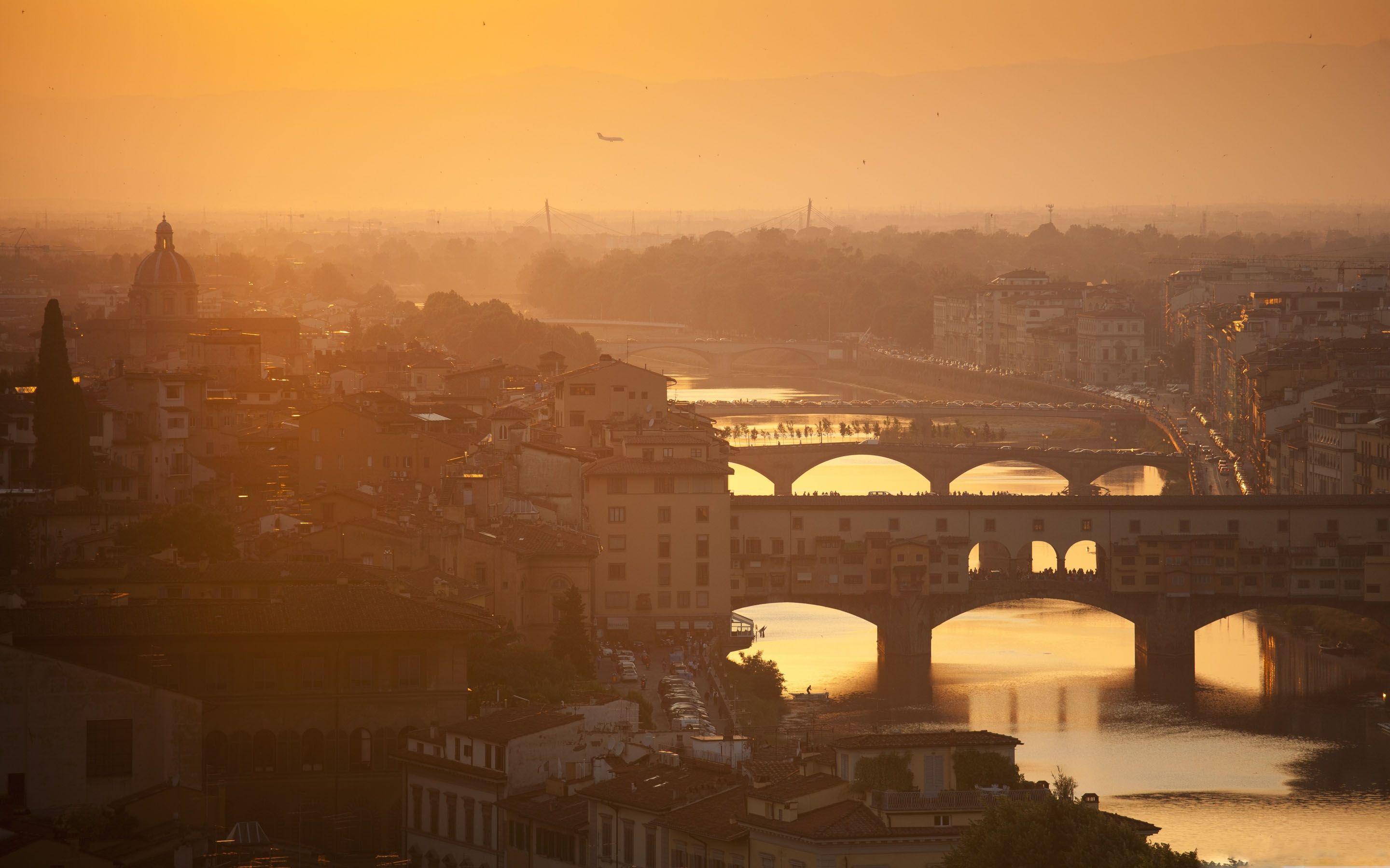 2880x1800 Golden Sunset Over Florence Italy Mac Wallpaper Download