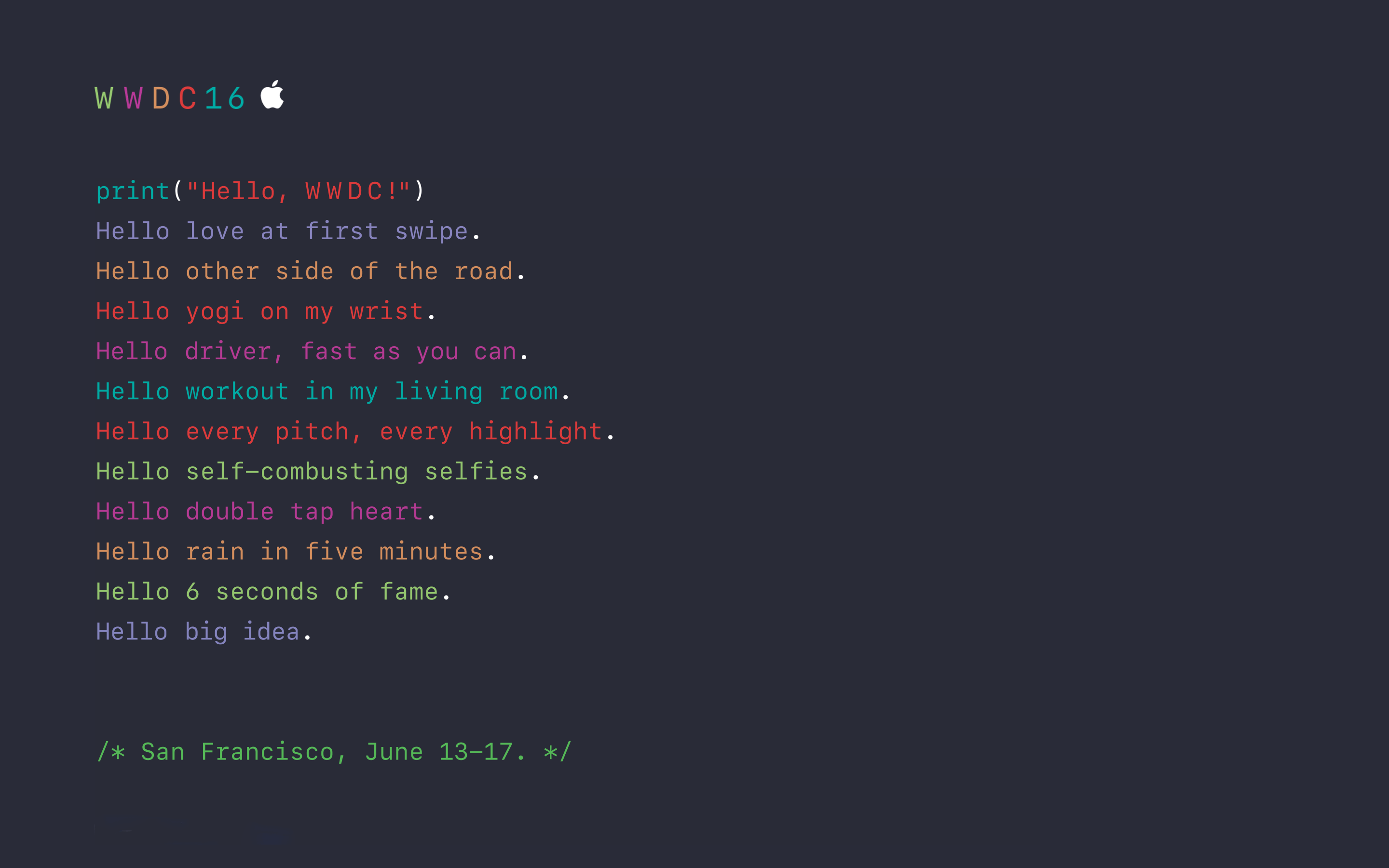2880x1800 WWDC 2016 2880 X 1800 Wallpaper