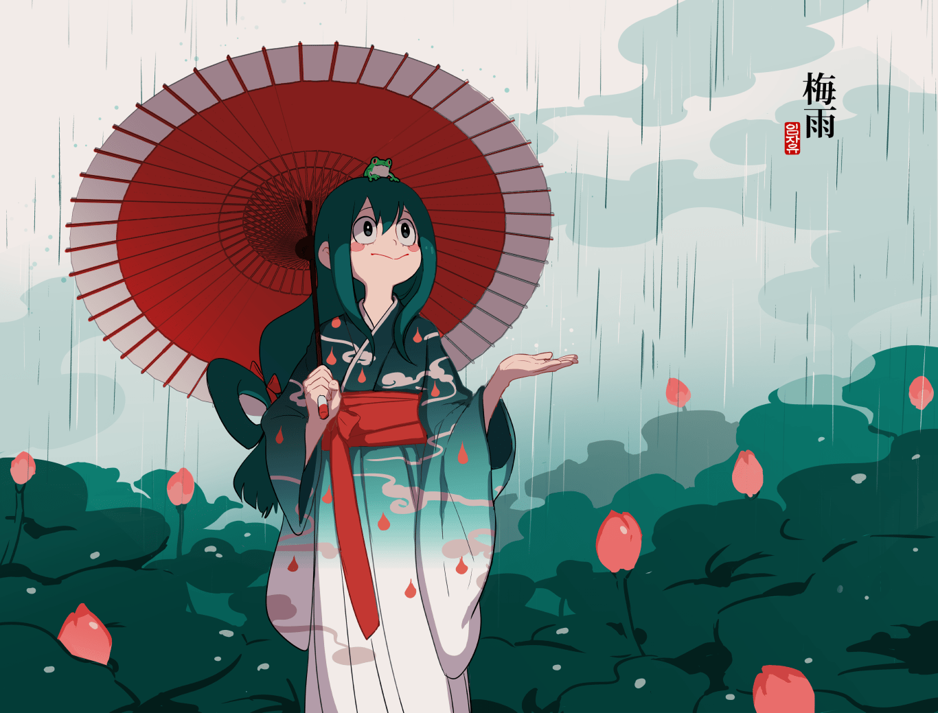 1366x1039 Asui Tsuyu no Hero Academia Anime Image Board