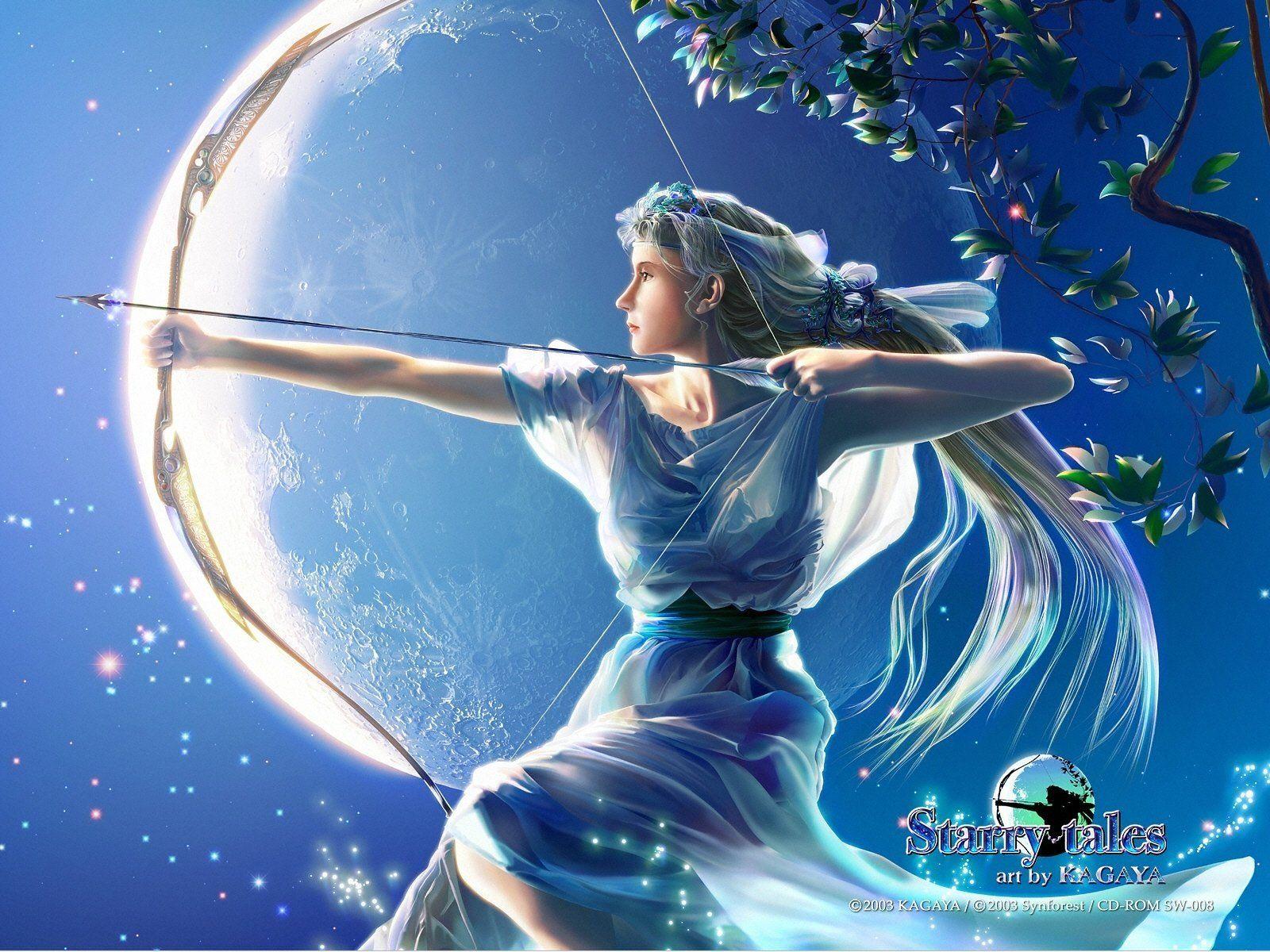 1600x1200 Fantasy art Goddess Kagaya Yutaka mythology Artemis wallpaperx1200