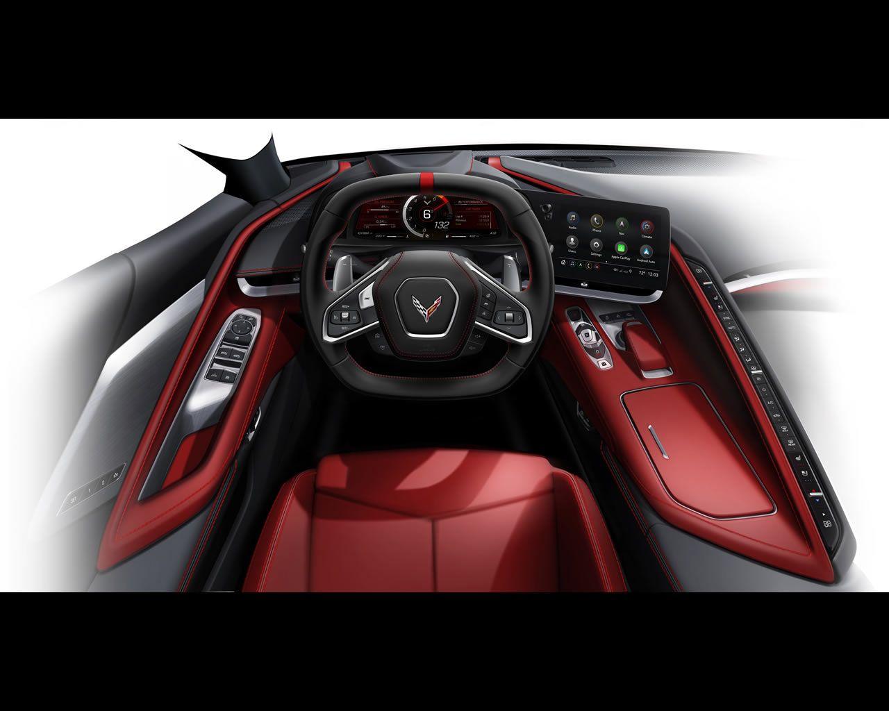 1280x1024 Chevrolet Corvette Stingray C8 first mid engine model for 2020
