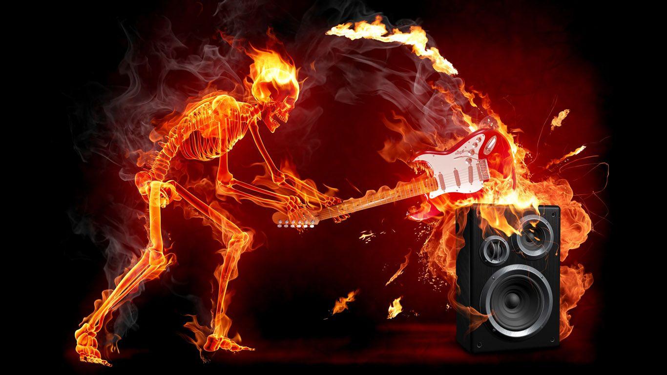 1366x768 Free download Hard Rock Skeleton Wallpaper World Wallpaper