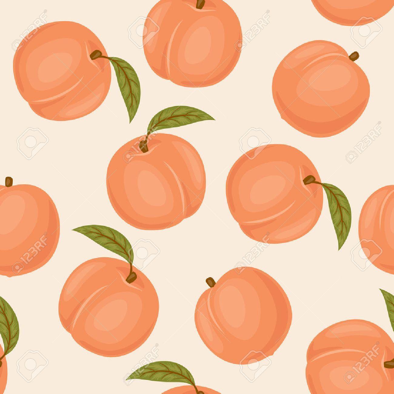 1300x1300 Peach seamless pattern. Peach vector wallpaper. Peaches with. Peach wallpaper, Peach art, Peach background