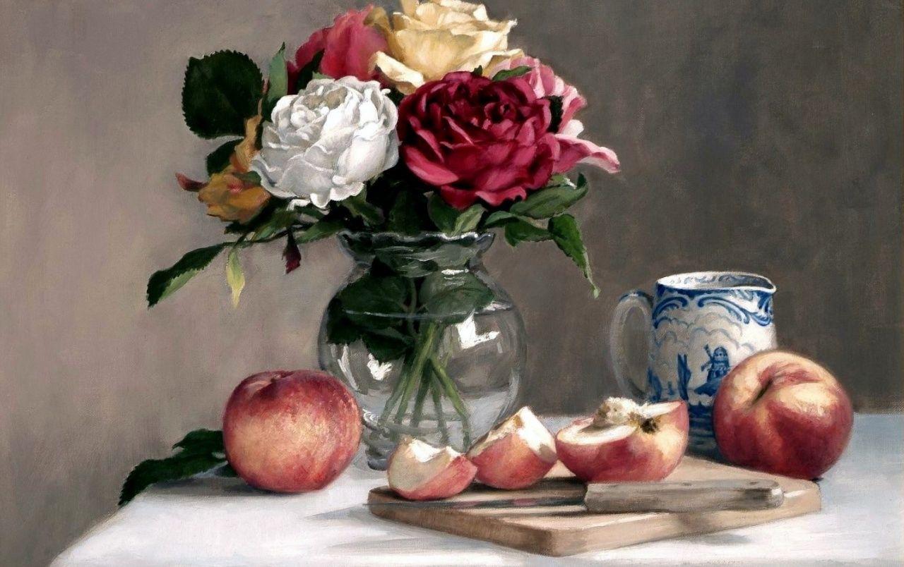 1280x804 Roses and peaches wallpaper. Roses and peaches