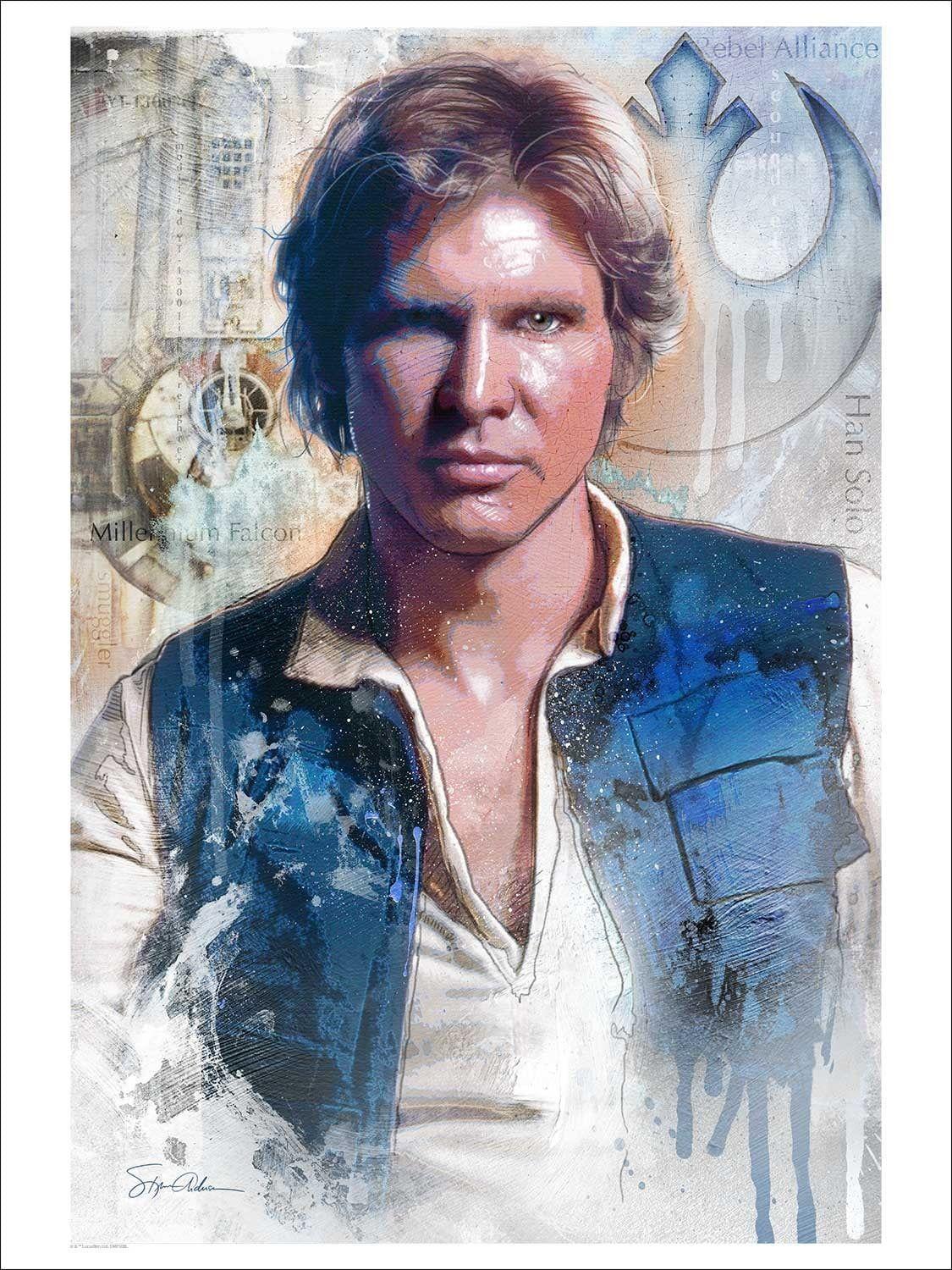 1125x1500 Harrison Ford as Han Solo sketch, Star Wars, Join the Alliance