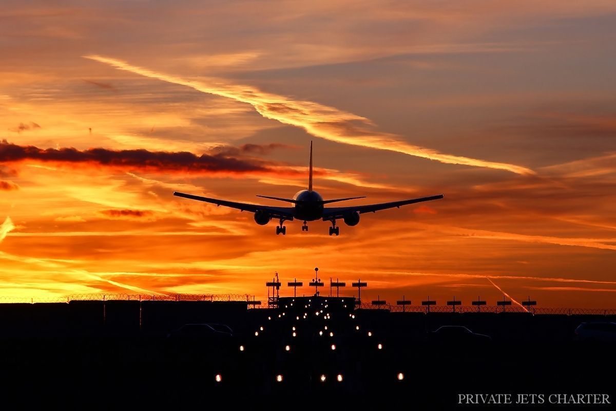 1200x800 Airplane Sunset Wallpaper
