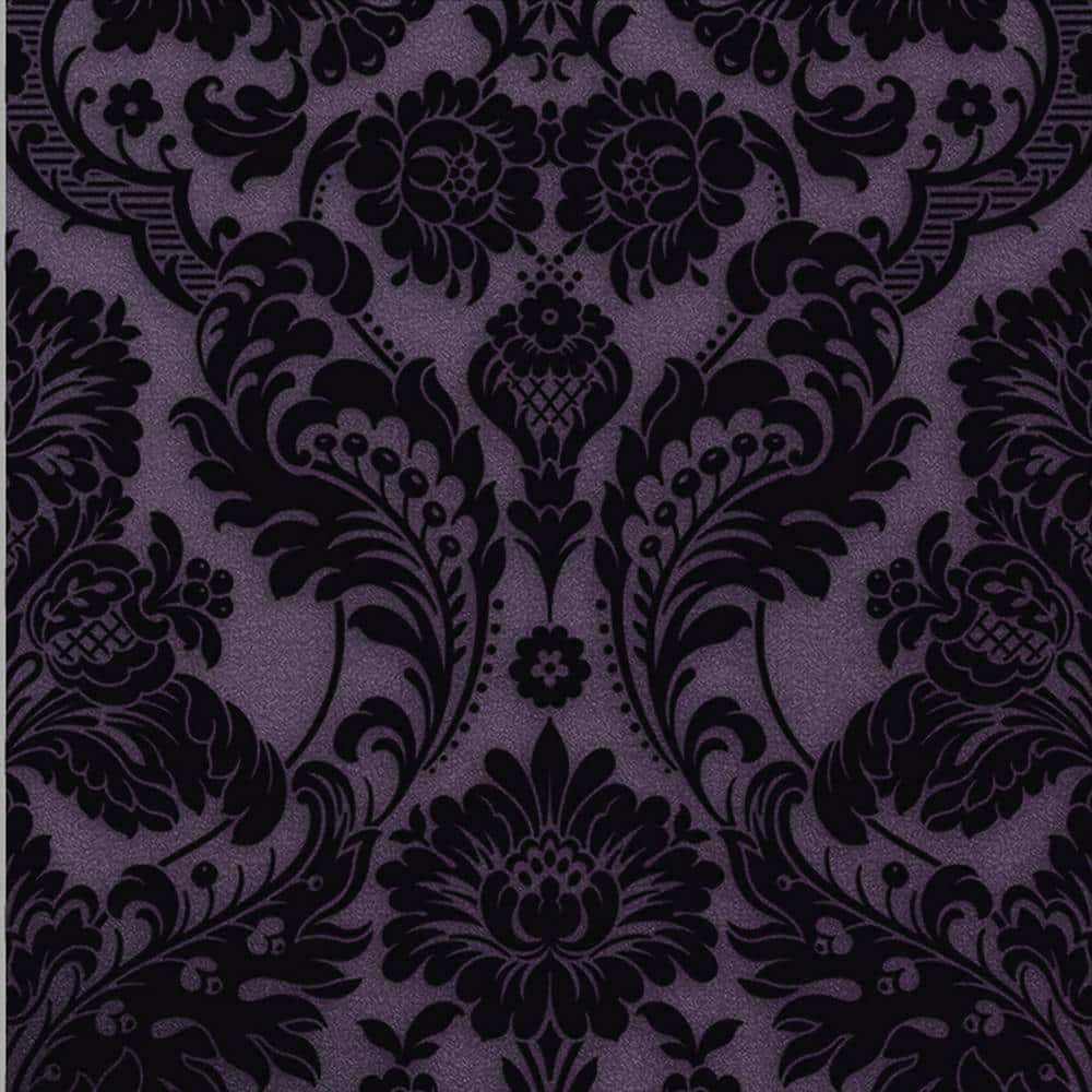 1000x1000 Gothic Damask Plum Wallpaper