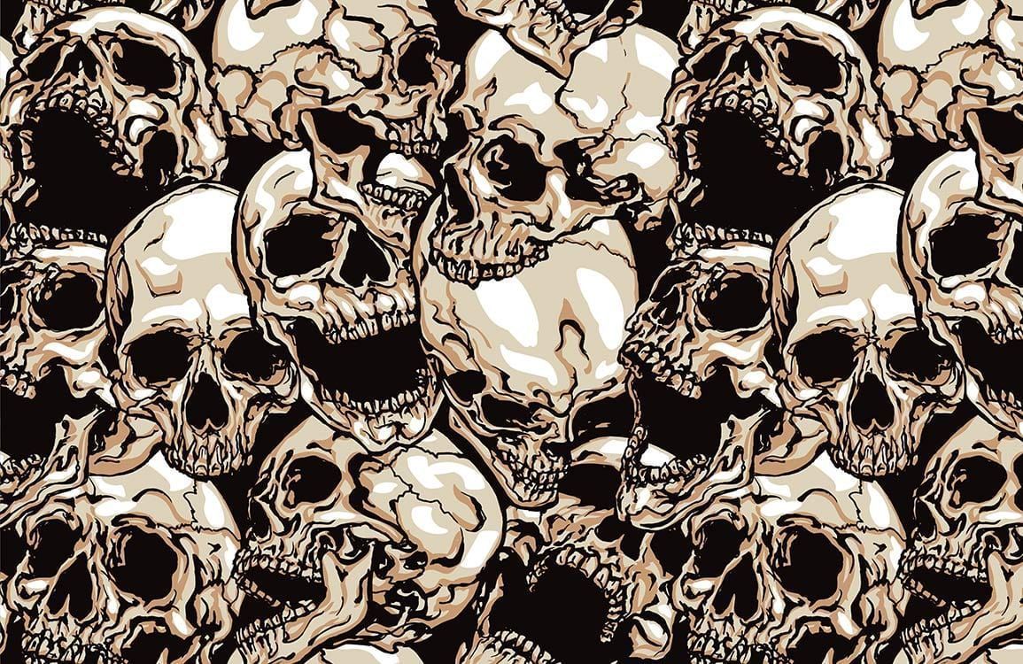 1155x750 Gothic Skull Pattern Bold Mural Wallpaper