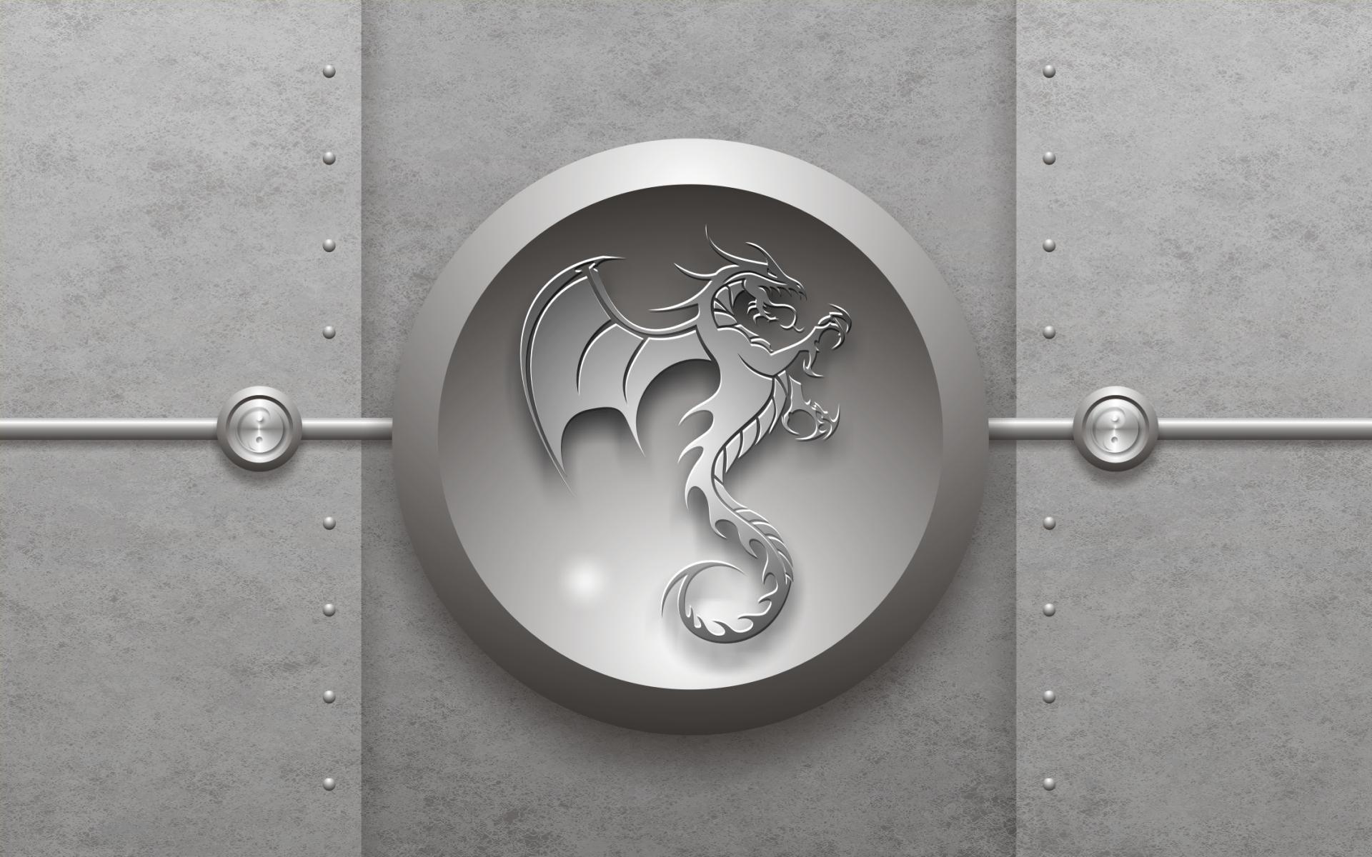 1920x1200 Tribal dragon ws silver desktop HD wallpaper. file