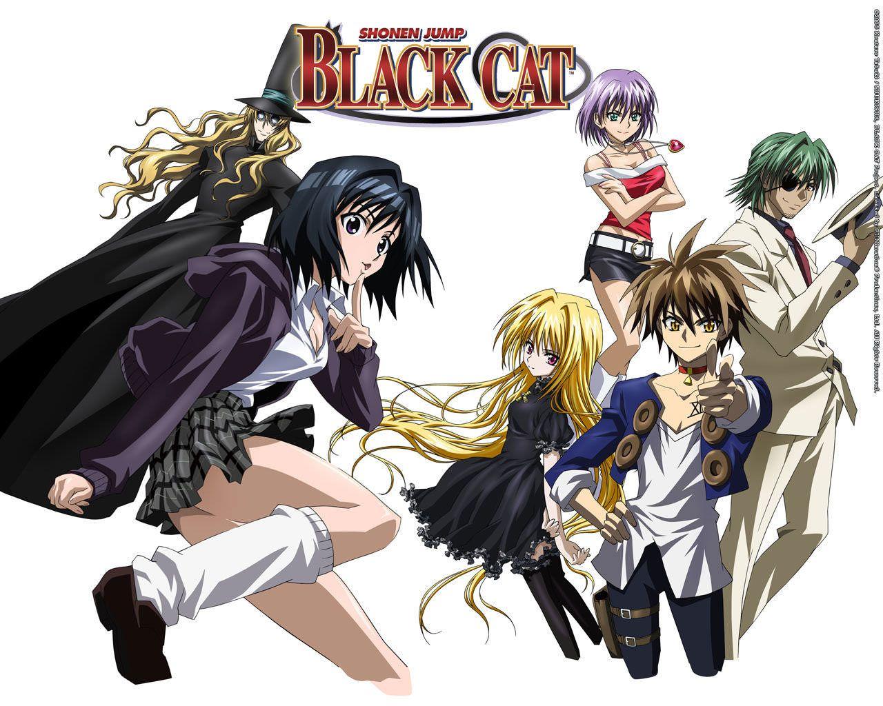 1280x1024 Black Cat Anime Wallpaper