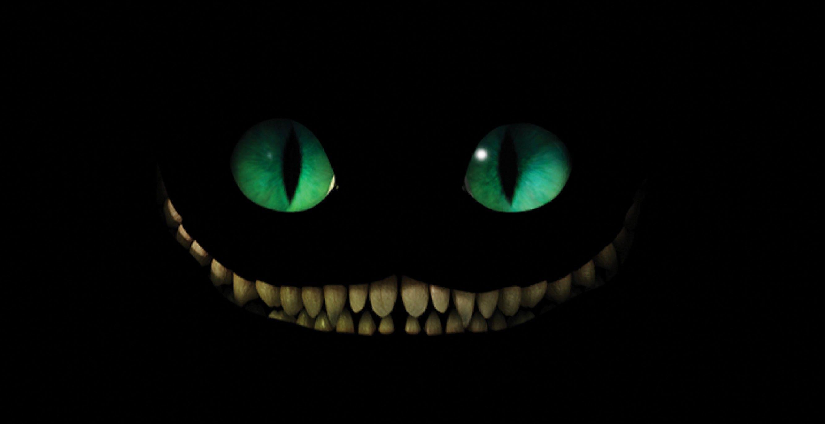 2667x1371 eyes, Cheshire Cat, faces, Tethys wallpaper