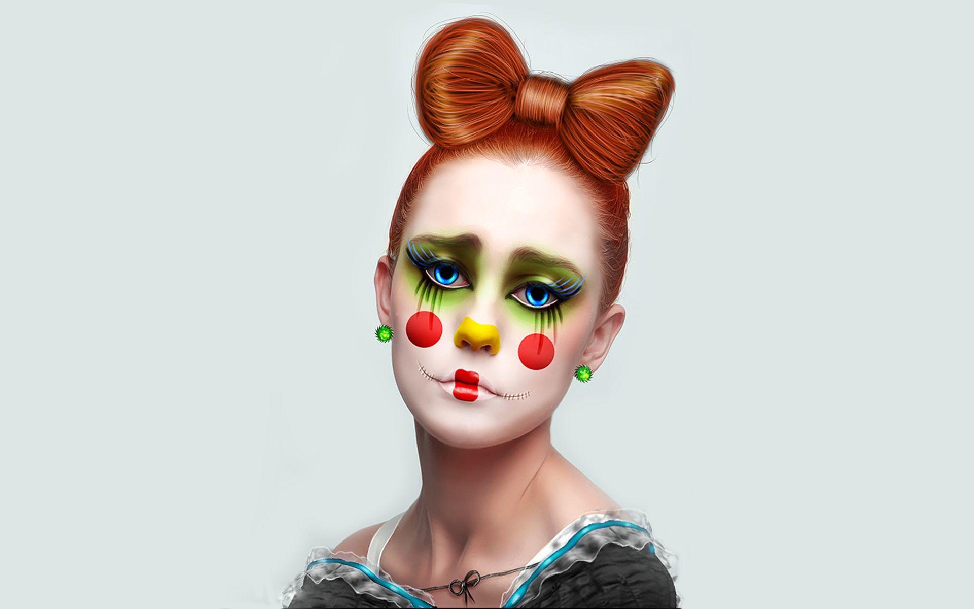 1920x1200 Wallpaper Clown girl, brown hair 1920x1200 HD Picture, Image