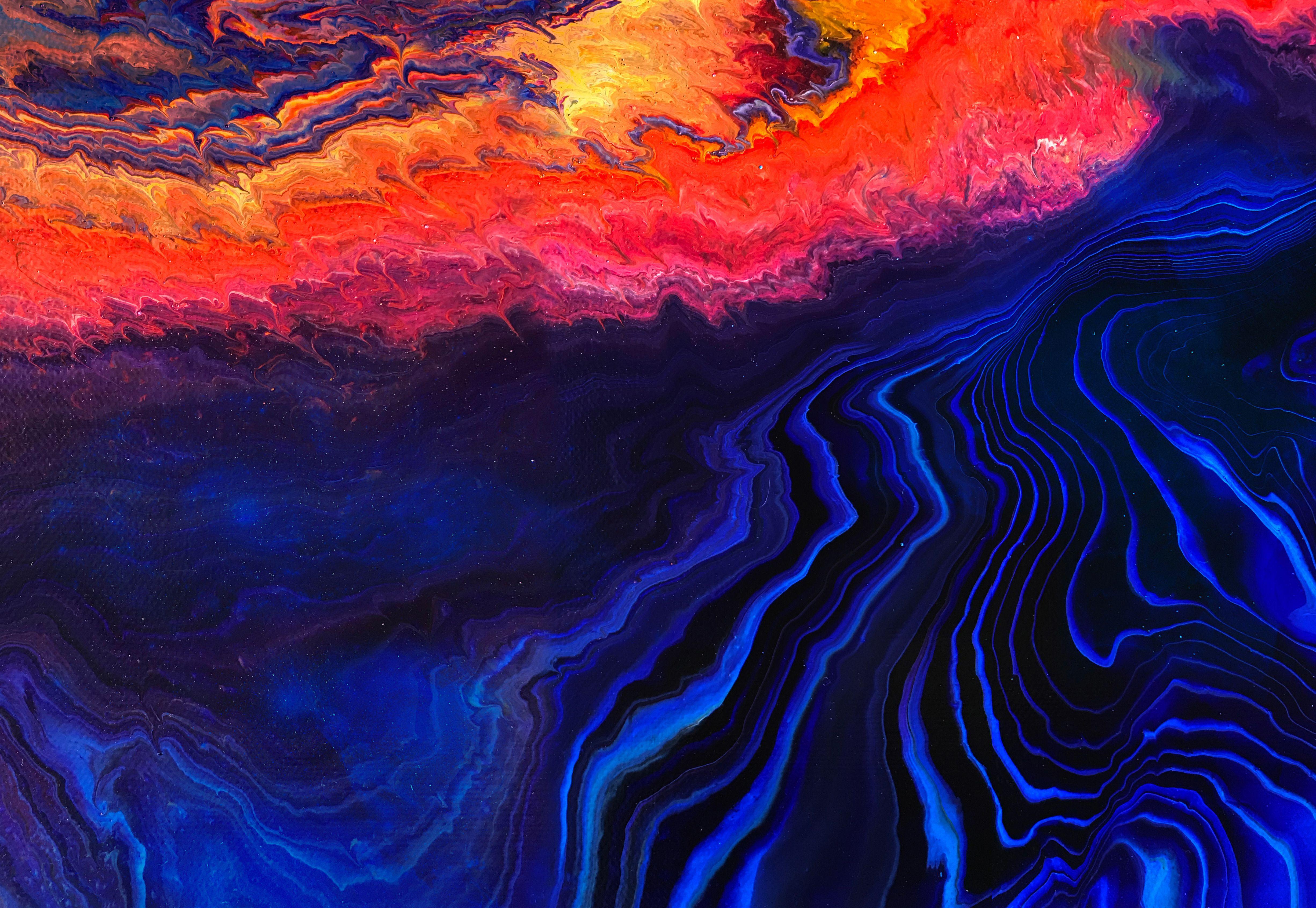 4902x3383 Exclusive: Fluid Art Abstract Wallpaper