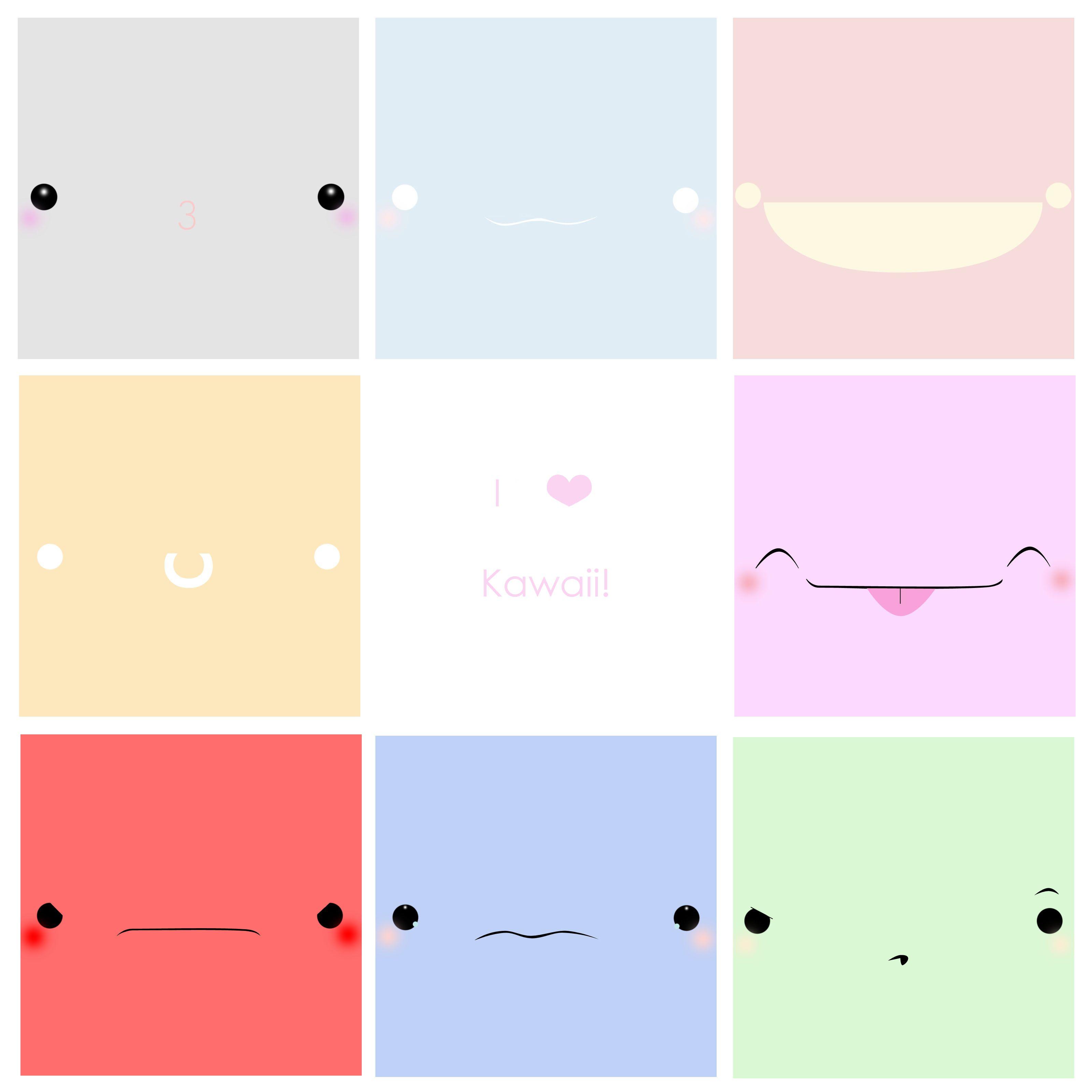 3200x3200 Kawaii. Illustration and Pattern. Kawaii, Kawaii faces