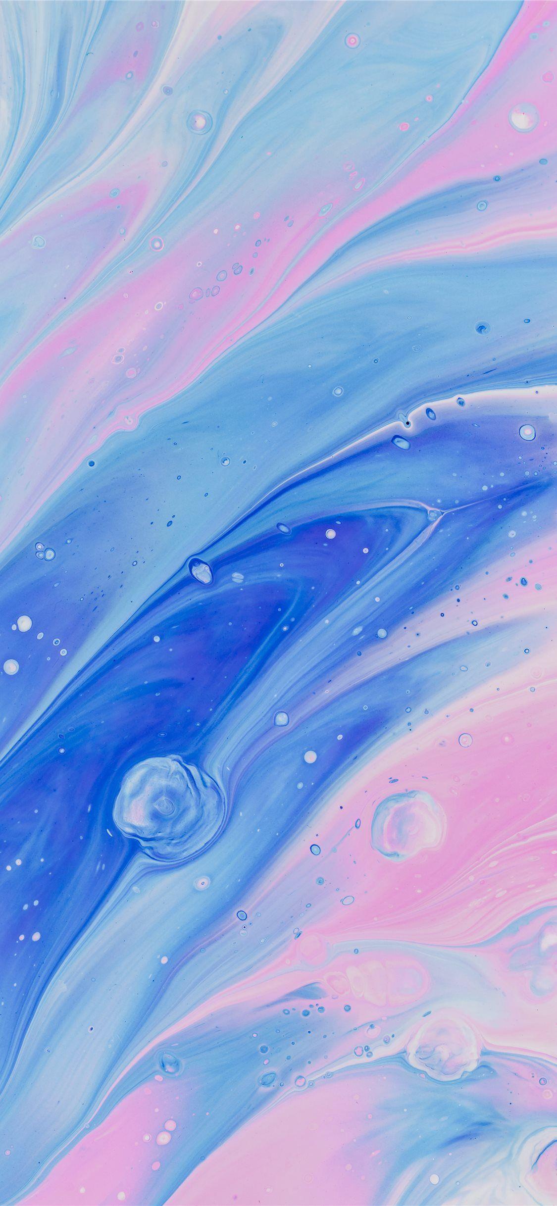 1125x2436 blue and pin abstract painting iPhone X Wallpaper Free Download
