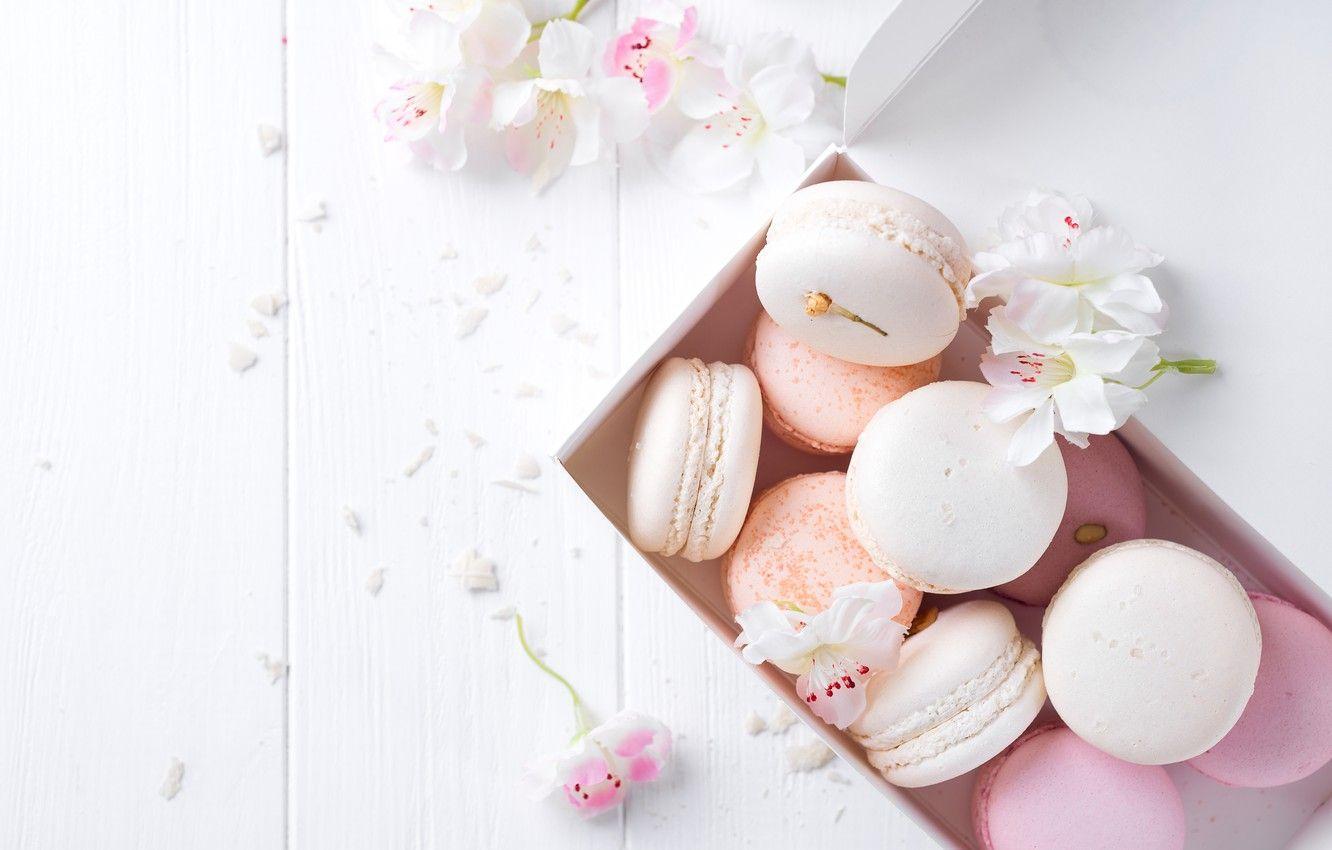 1332x850 Wallpaper white, pink, flowers, french, macaron, pastel, macaroon image for desktop, section еда