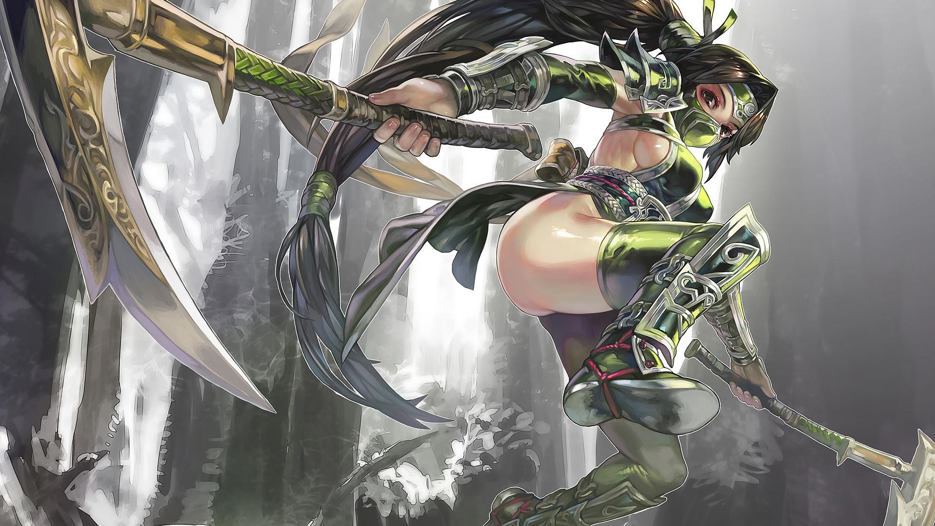 1920x1080 Akali League of Legends Ninja Girl Wallpaper