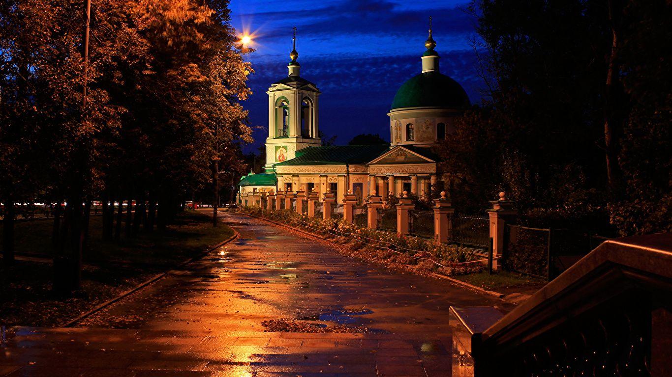 1366x768 image Moscow Russia Holy Trinity Church on Vorobyovy Gory 1366x768