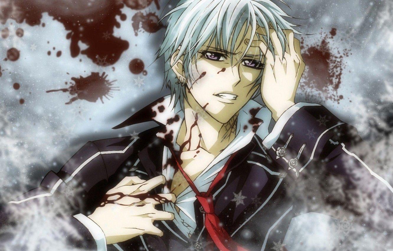 1332x850 Wallpaper blood, Anime, Vampire Knight, snow., Vampire knight, Kiryu zero image for desktop, section сэйнэн