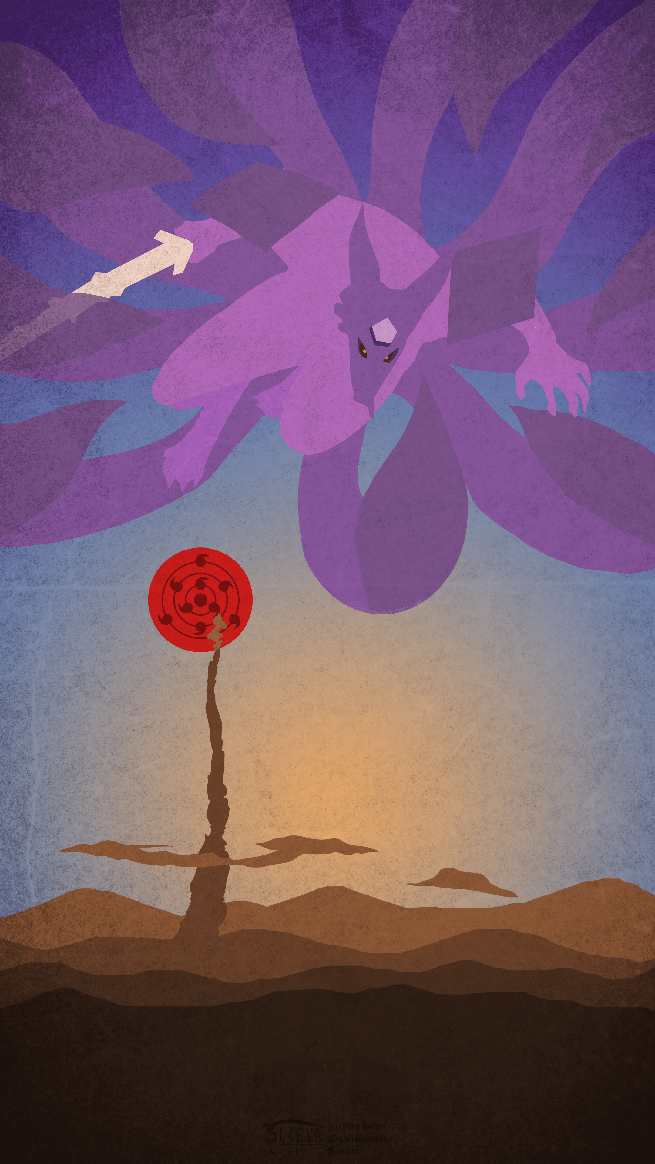 2160x3840 OC Susanoo Kurama Minimal Mobile Wallpaper