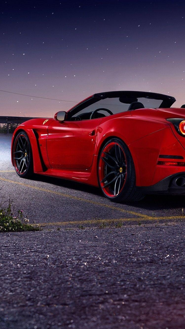 750x1334 Ferrari California T red supercar, night, stars 750x1334 iPhone 8