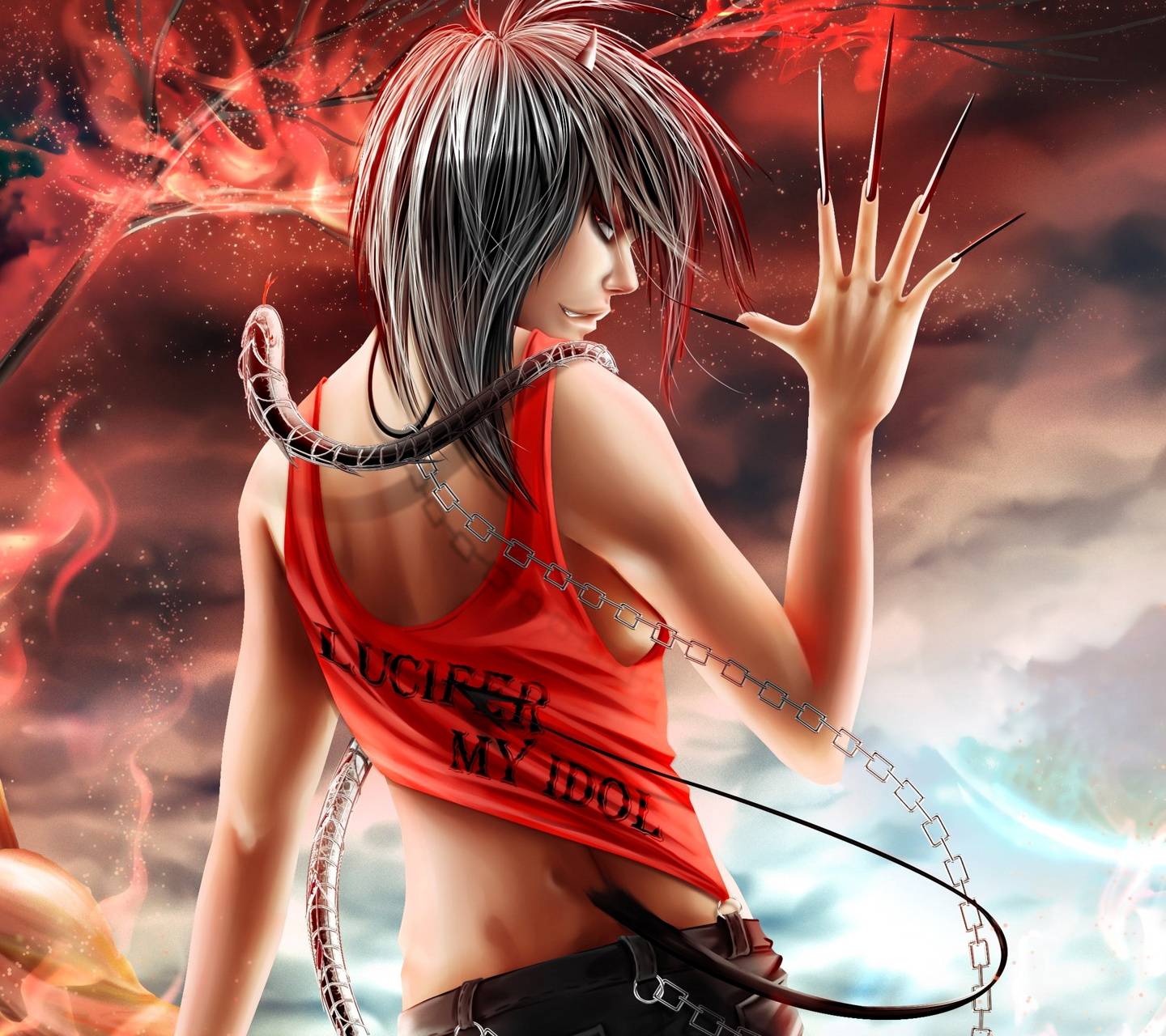 1440x1280 Devil Girl wallpaper