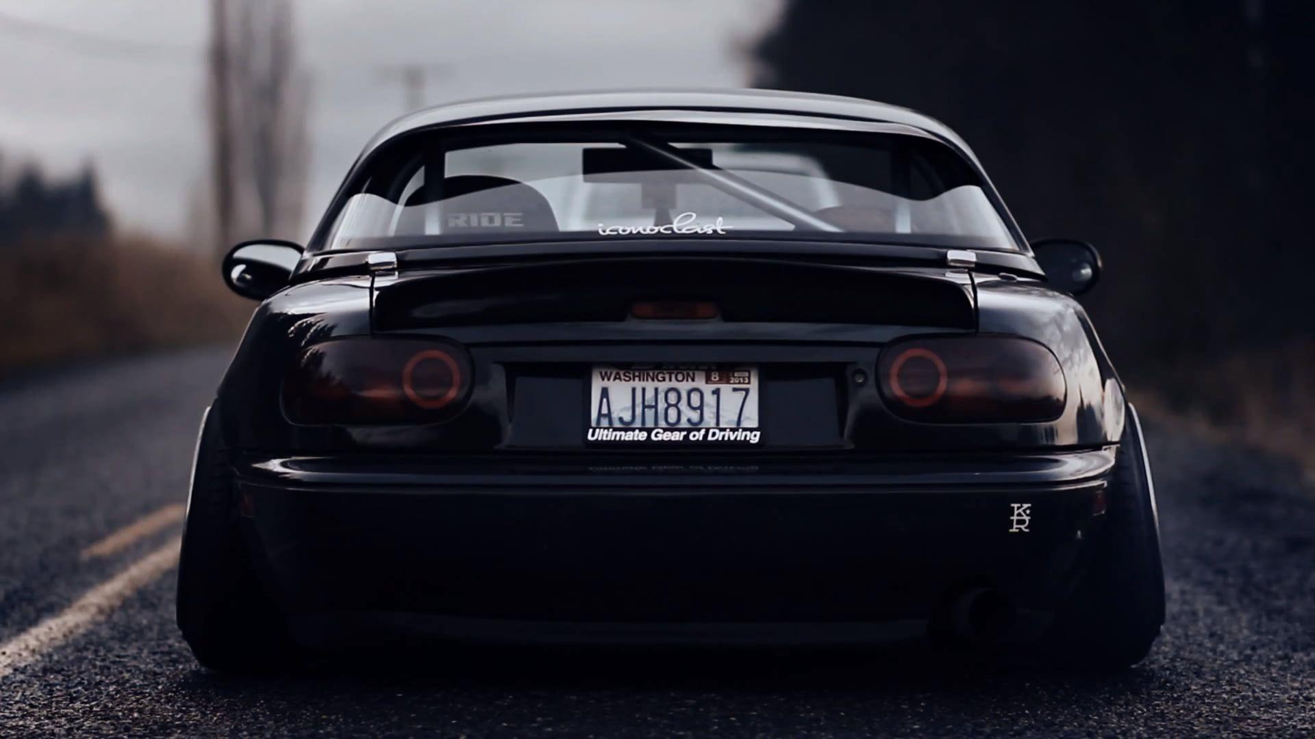 1920x1080 Black sports car, Mazda, MX- miata, Stance HD wallpaper