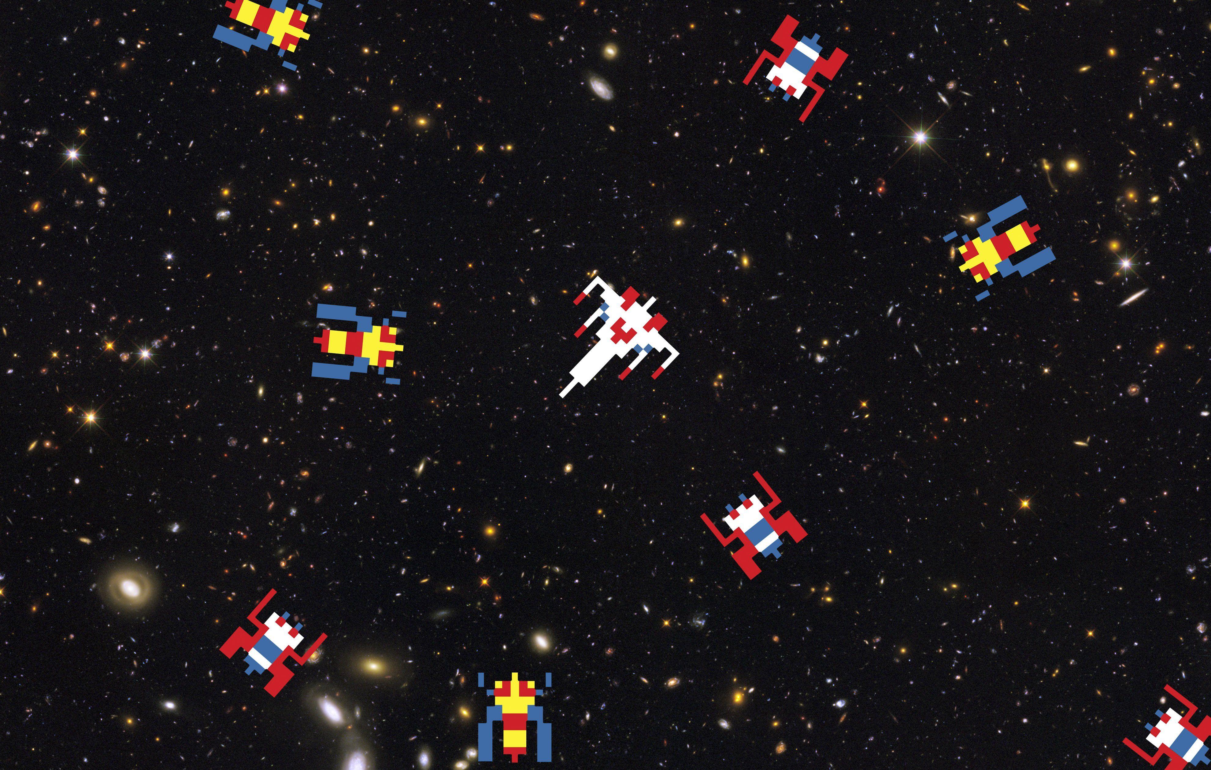 3960x2520 GALAGA Sci Fi Arcade Shooter Spaceship Action Atari Wallpaper