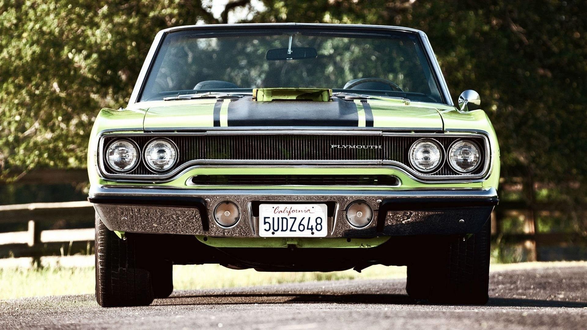 1920x1080 Car Wallpaper Green Plymouth Road Runner Convertible Roadrunner Wallpaper HD Wallpaper & Background Download