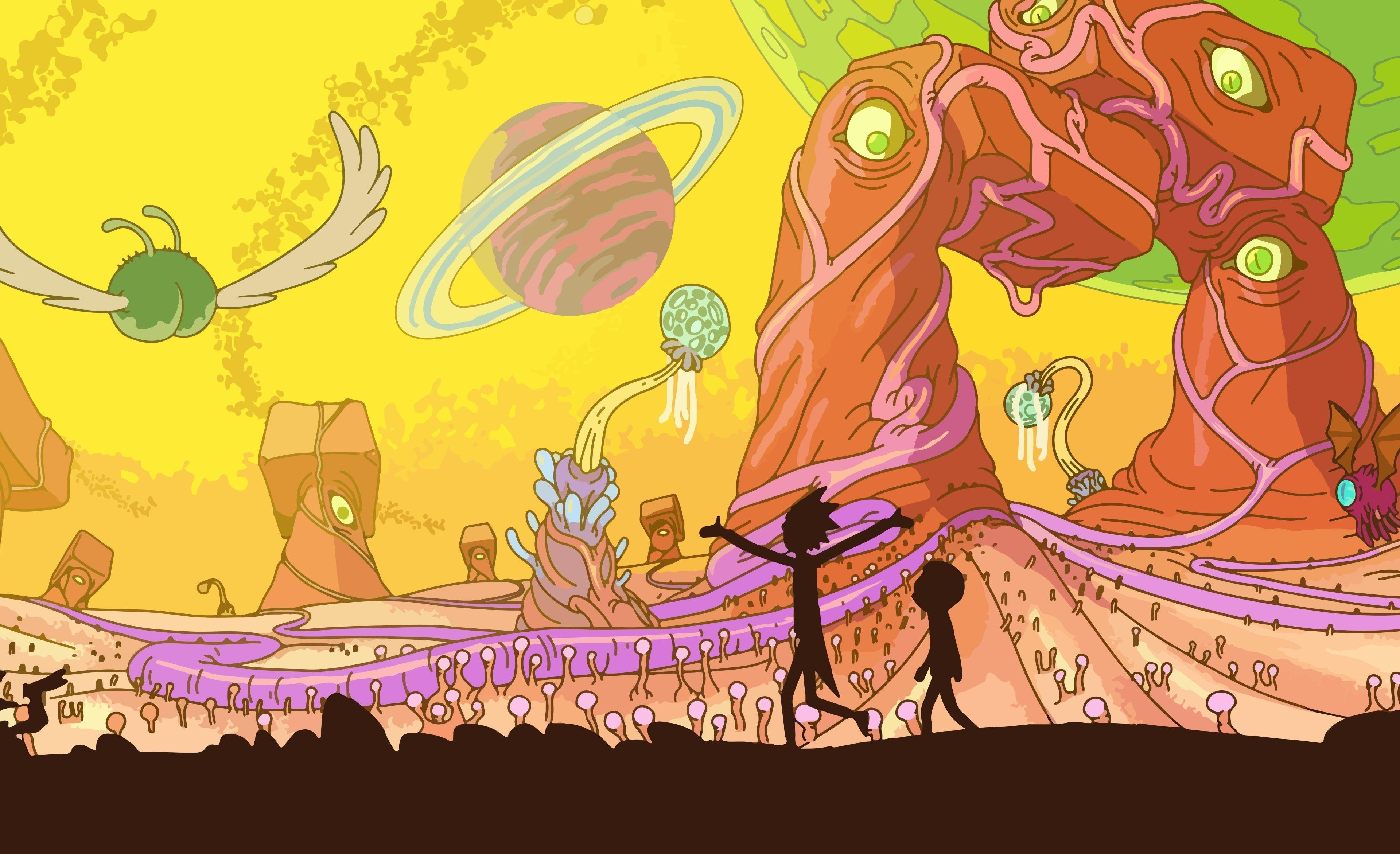 3840x2343 Hình nền Rick And Morty 4K