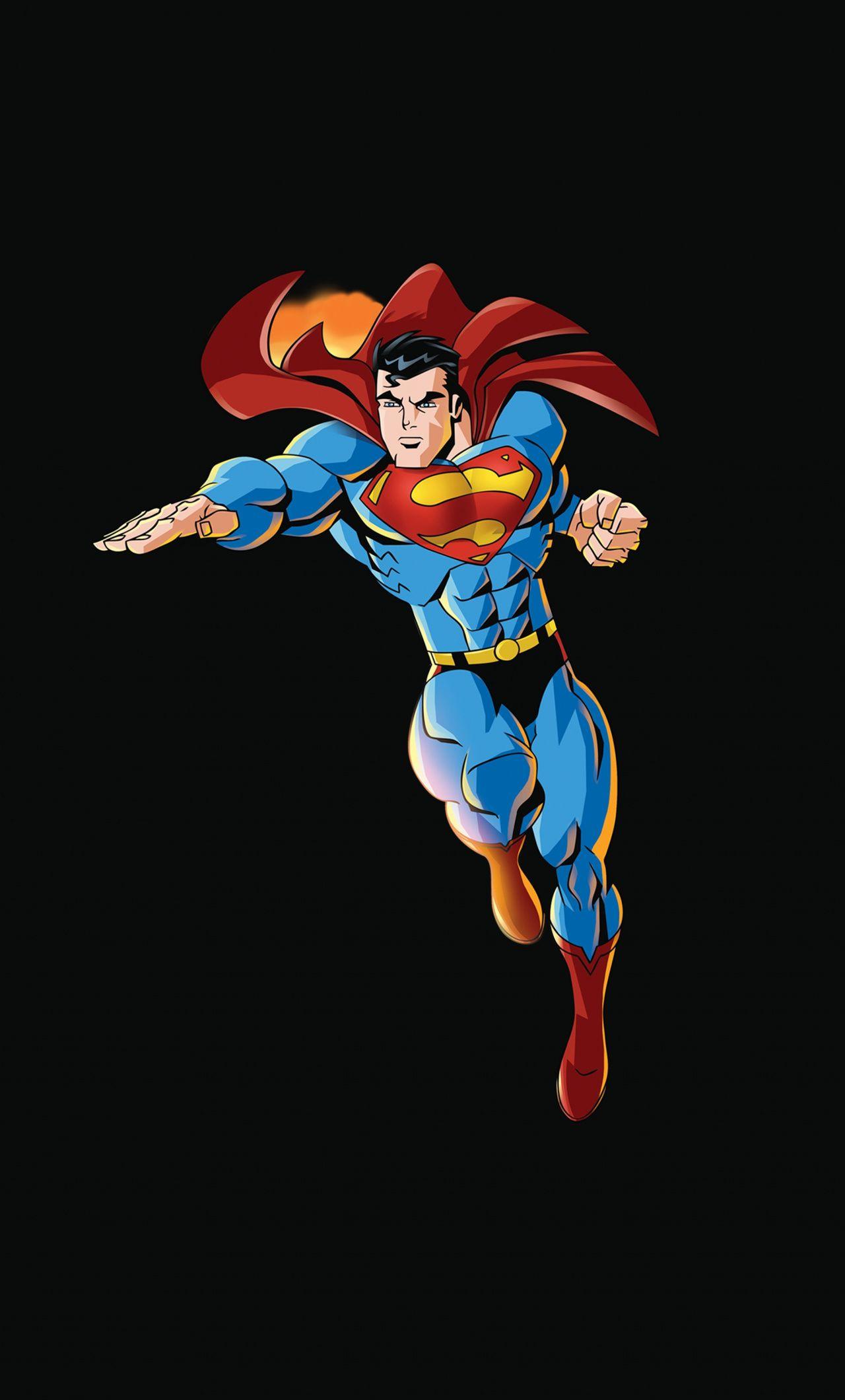 1280x2120 Download Superman, superhero, dc comics, dark & black, minimal