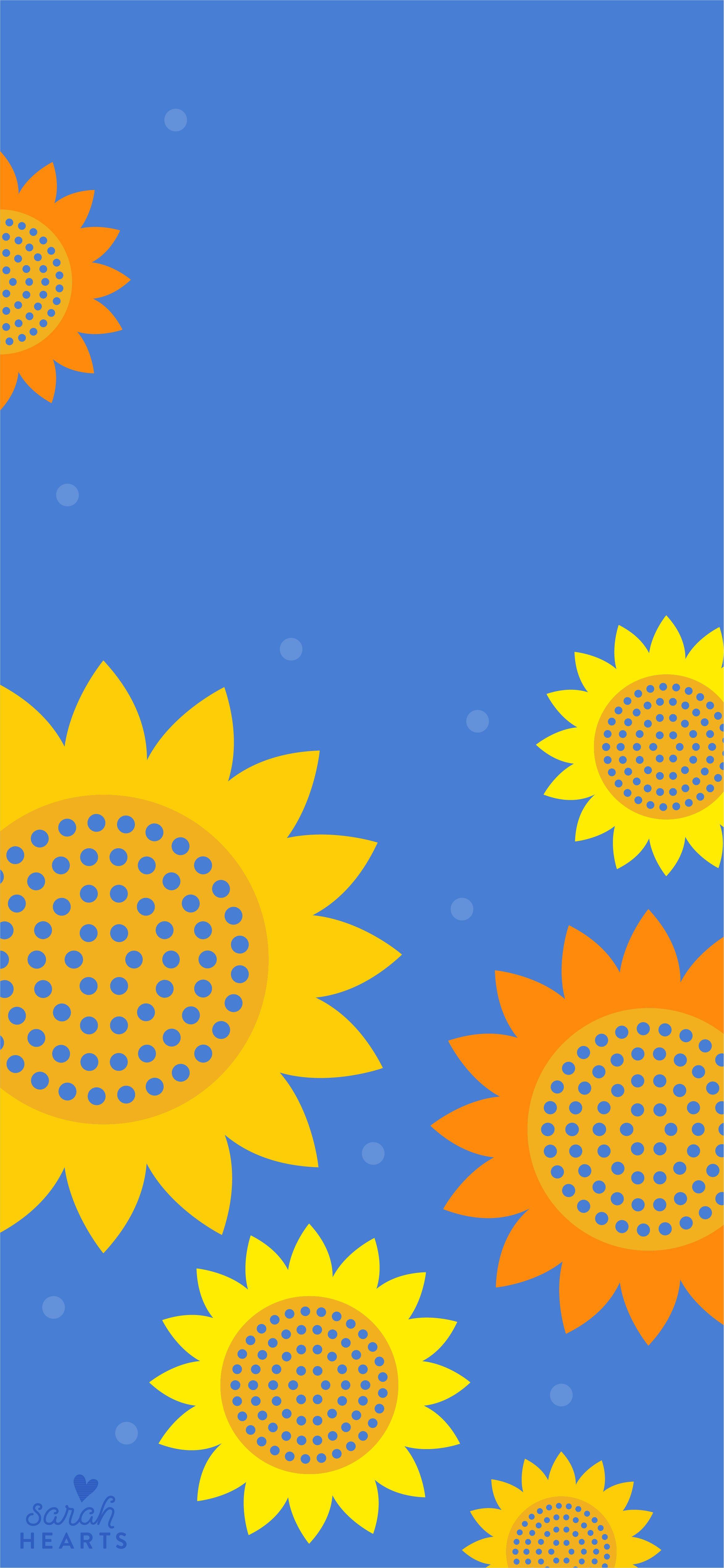 2345x5076 September 2018 Sunflower Calendar Wallpaper