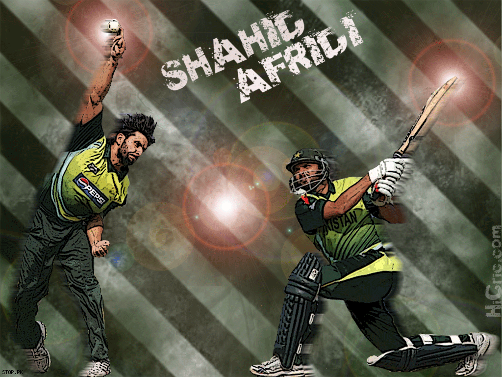 1024x768 shahid afridi wallpaper