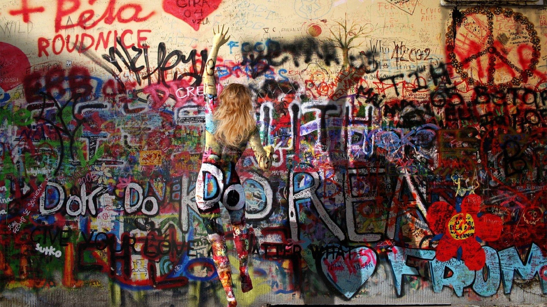 1920x1080 Art Graffiti Colors Street Art Body Art Girl Arts Wall