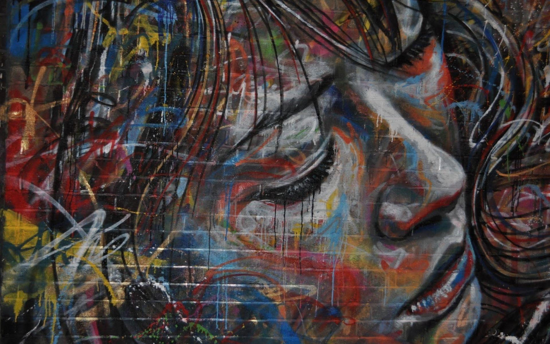 1920x1200 Woman Profil Graffiti Wall Wallpaper And
