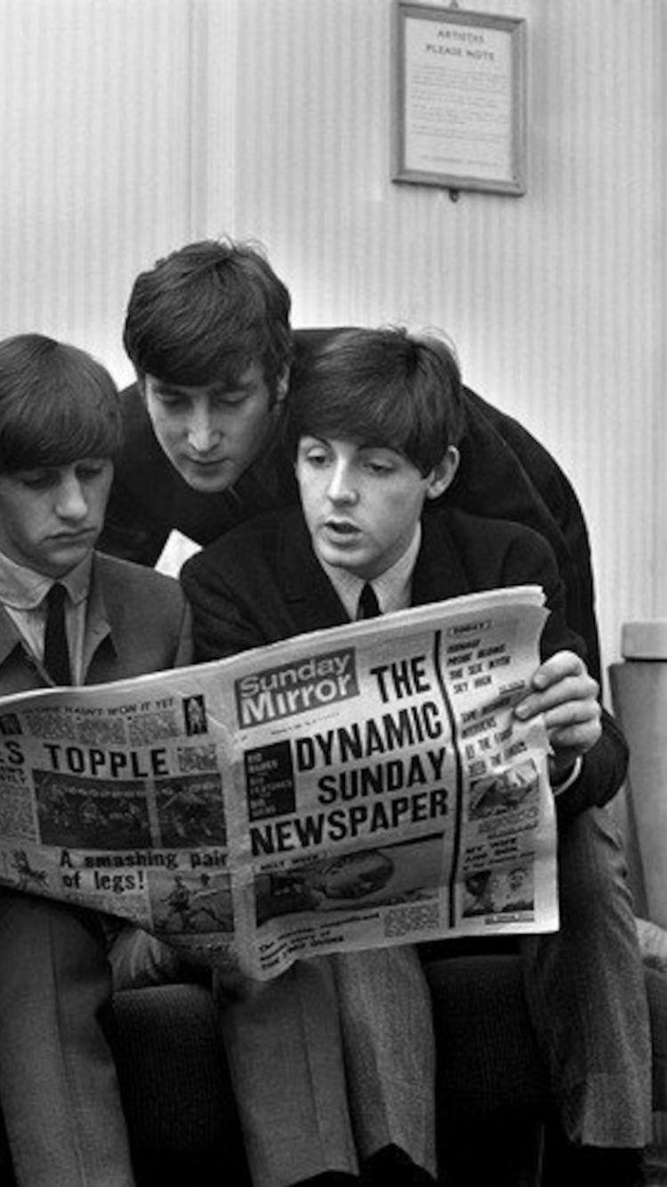 750x1334 Paul Mccartney, George Harrison, Job, Monochrome, John
