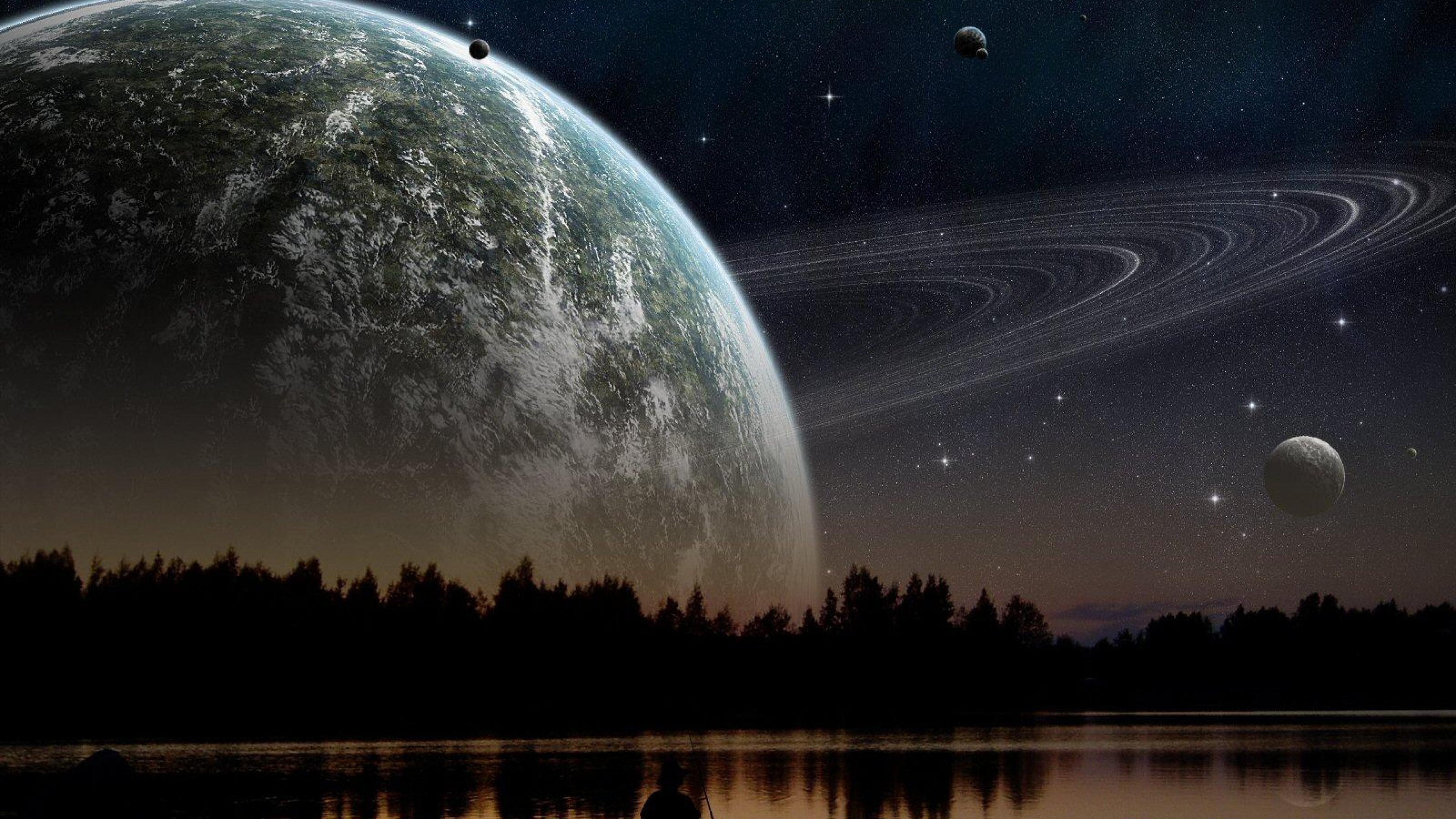 3840x2160 Planetary ring Sci fi HD Wallpaper, Desktop Background, Mobile