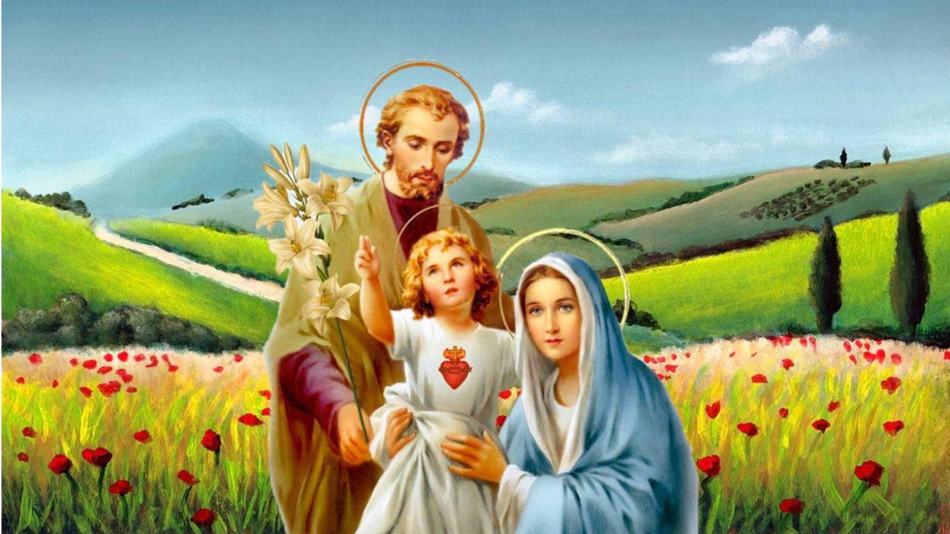 1366x768 Jesus Mary Joseph Image Download