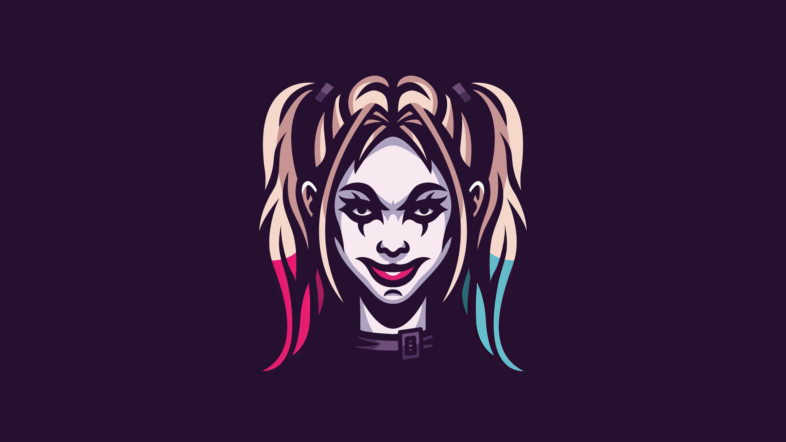 2560x1440 4k Harley Quinn Minimal Art 1440P Resolution Wallpaper