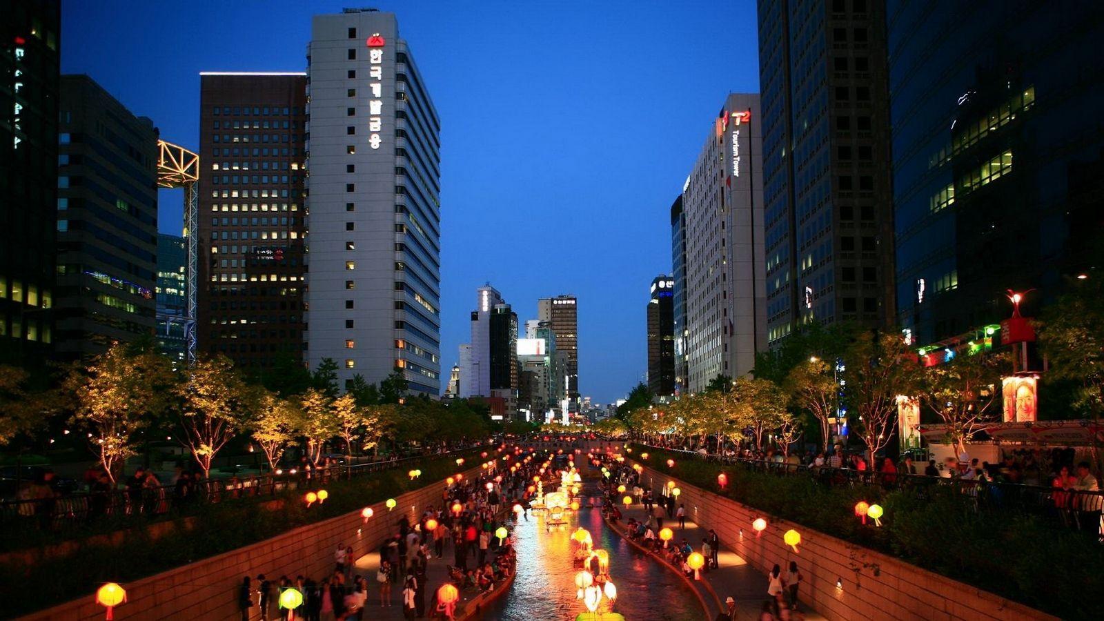 1600x900 Download wallpaper 1600x900 korea, asia, seoul, south korea, night