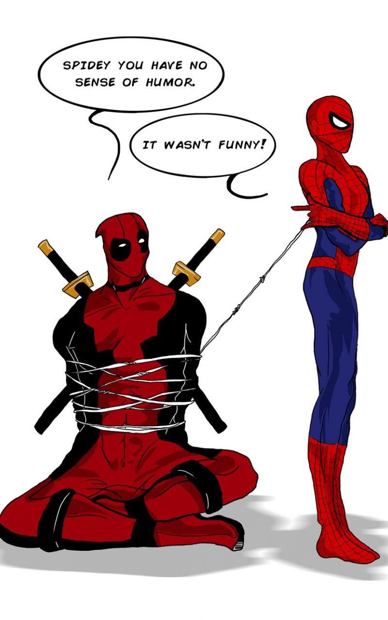 800x1280 Free download Deadpool Spiderman Spider man and deadpool