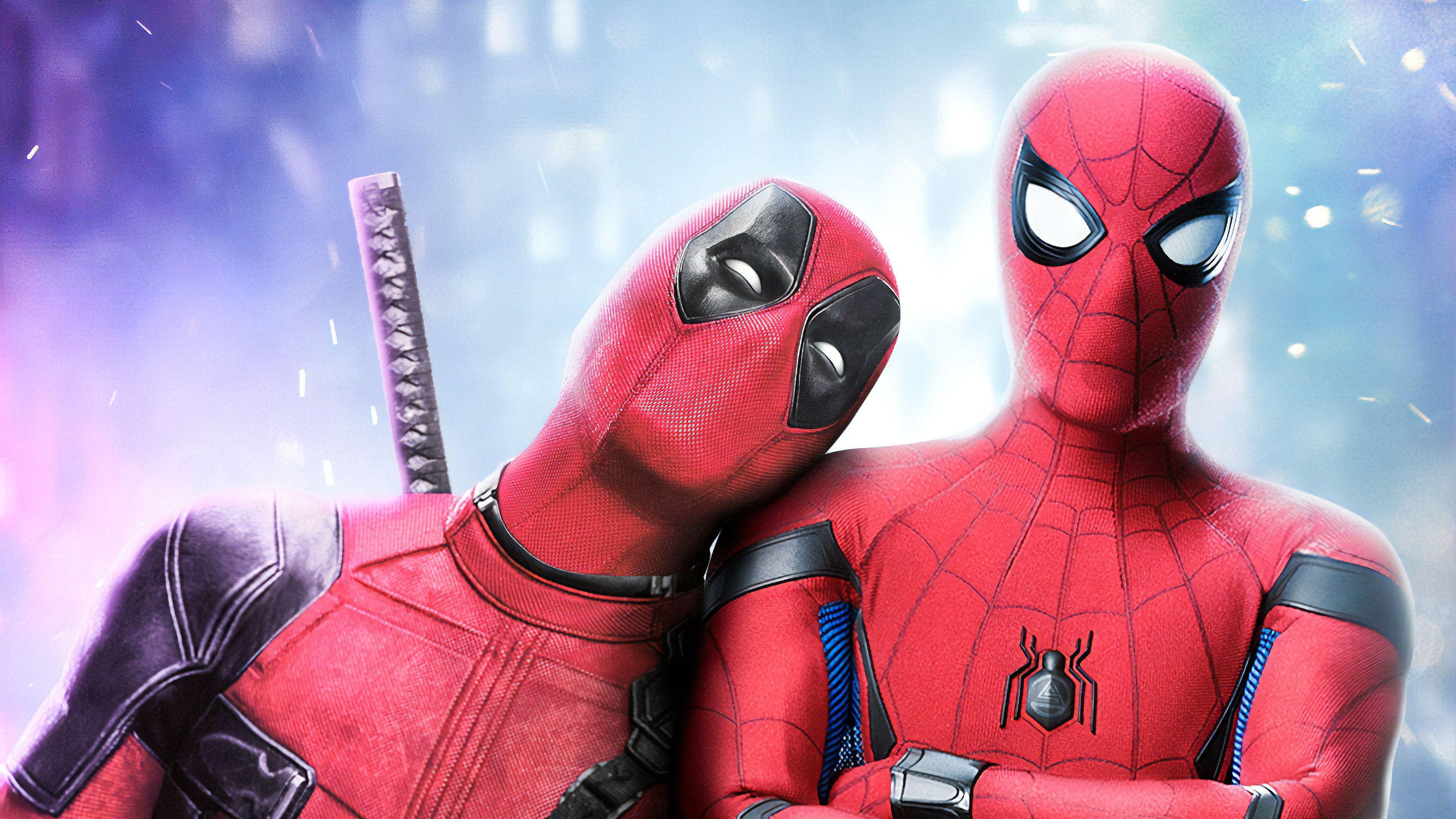 3840x2160 Wallpaper 4k Deadpool And Spiderman Art 4k Wallpaper, Artwork