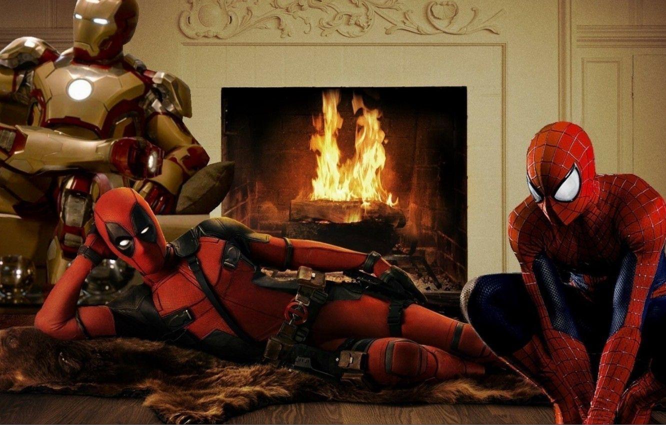 1332x850 Wallpaper deadpool, spider man, iron man image for desktop, section фильмы