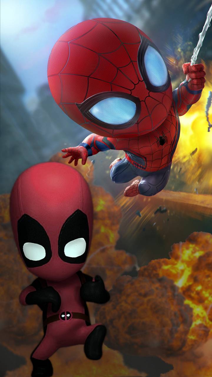 720x1280 Deadpool And Spider Man Android Wallpaper