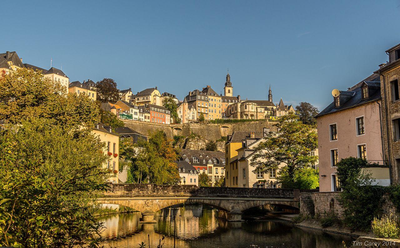1280x792 Photo Luxembourg Grund bridge Rivers Cities Houses