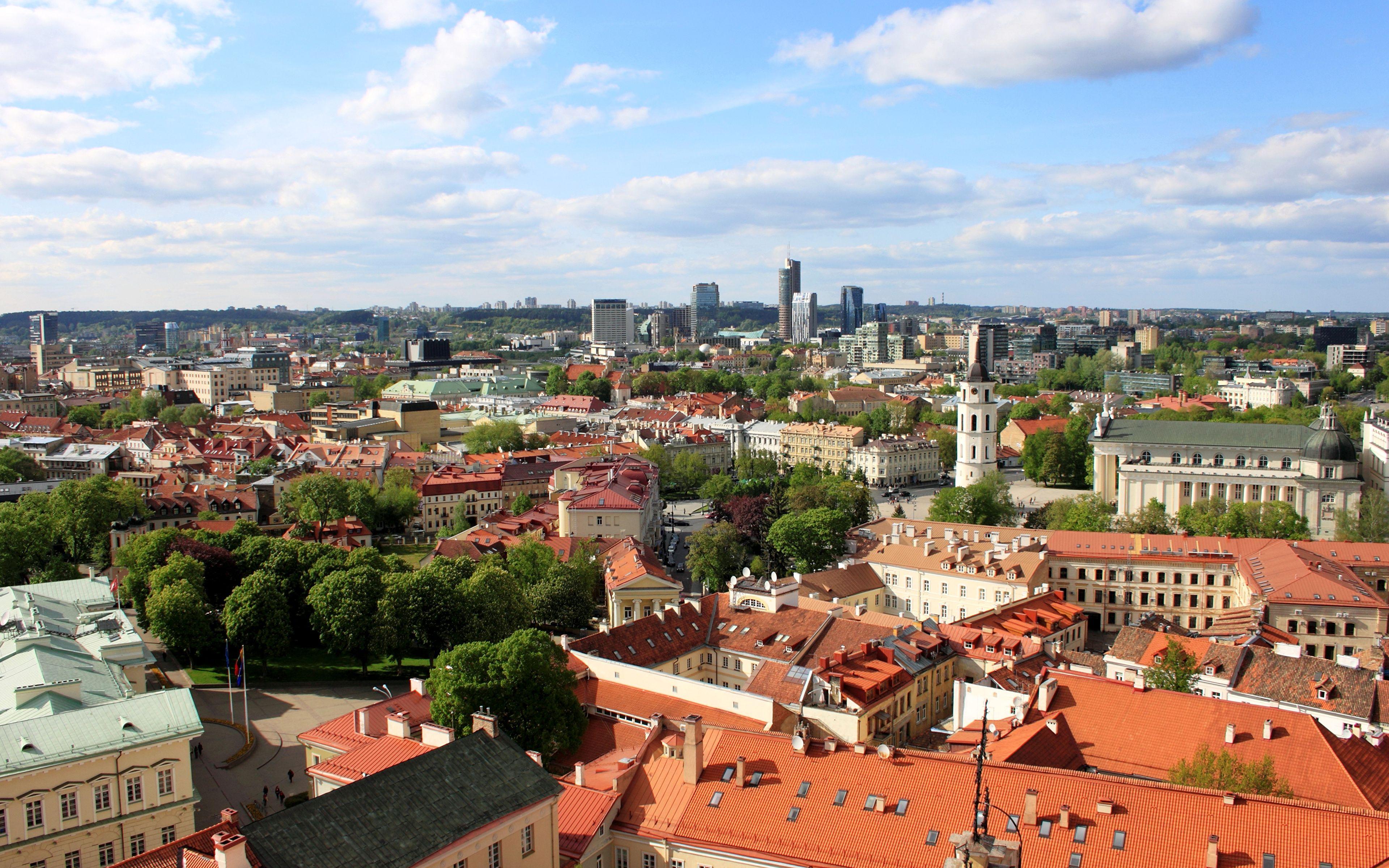 3840x2400 Image Vilnius Lithuania Cities Clouds Building 3840x2400