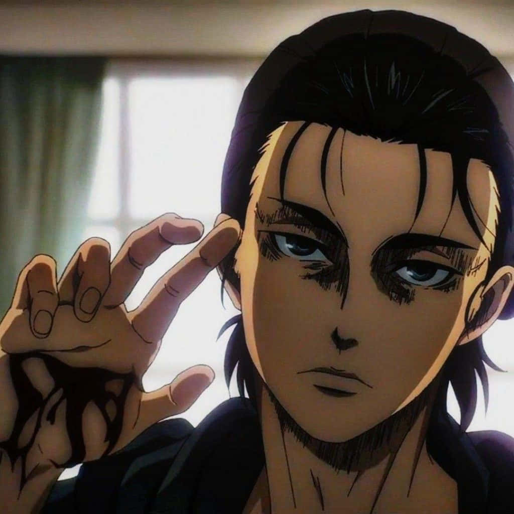 1024x1024 Download Eren Yeager PFP With Bloody Hand Wallpaper