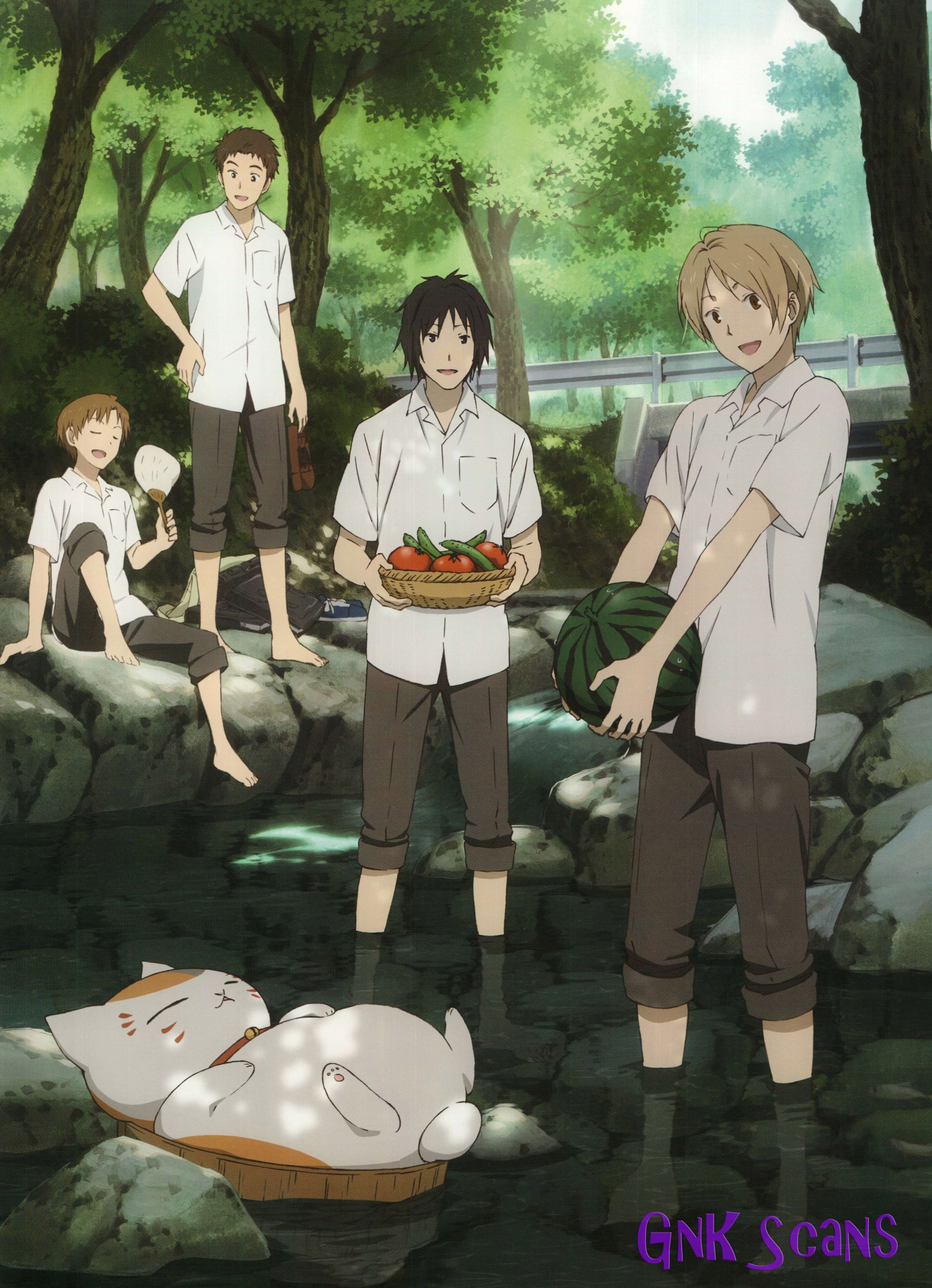 3902x5393 Four anime boys illustration, Natsume Book of Friends, Natsume Yuujinchou HD wallpaper